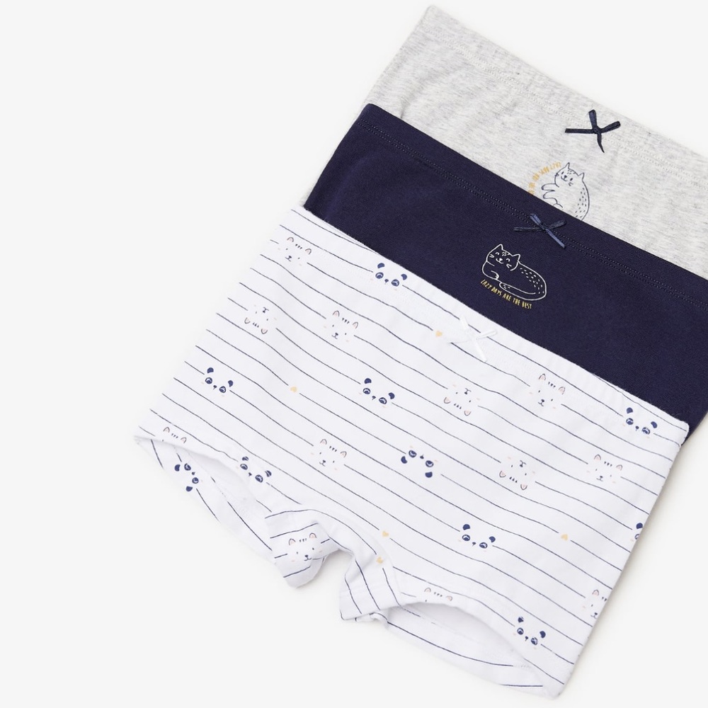Three pack of cat boxers.